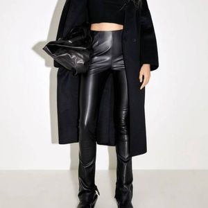 Zara leather split leg legging pants